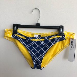 Sperry Nautical Yellow & Navy Blue Bikini Bottoms Size Large